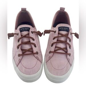 C- Sperry crest vibe Pink Plaid Sneakers size 9.5
Excellent condition